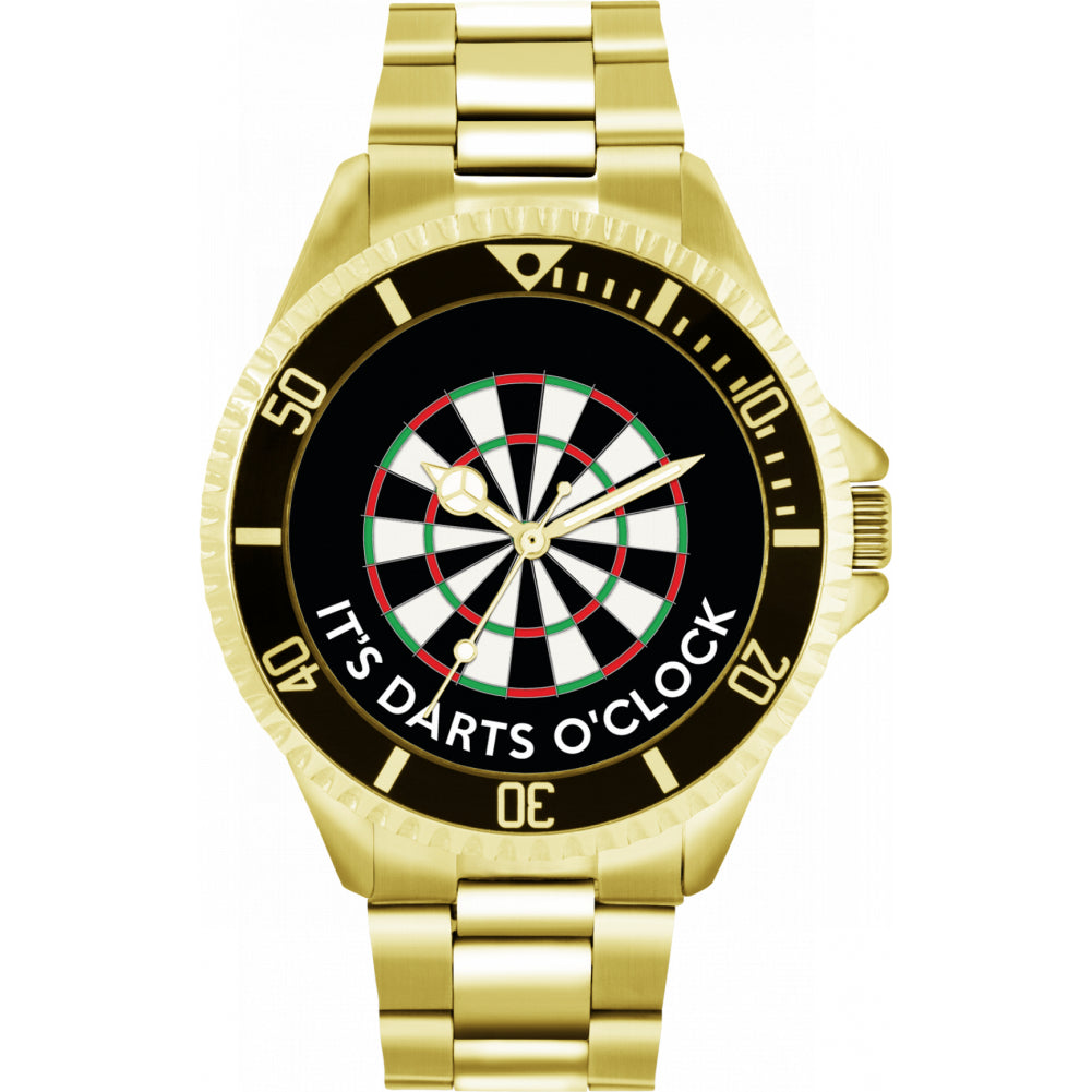 Mens Black Its Darts Oclock Watch