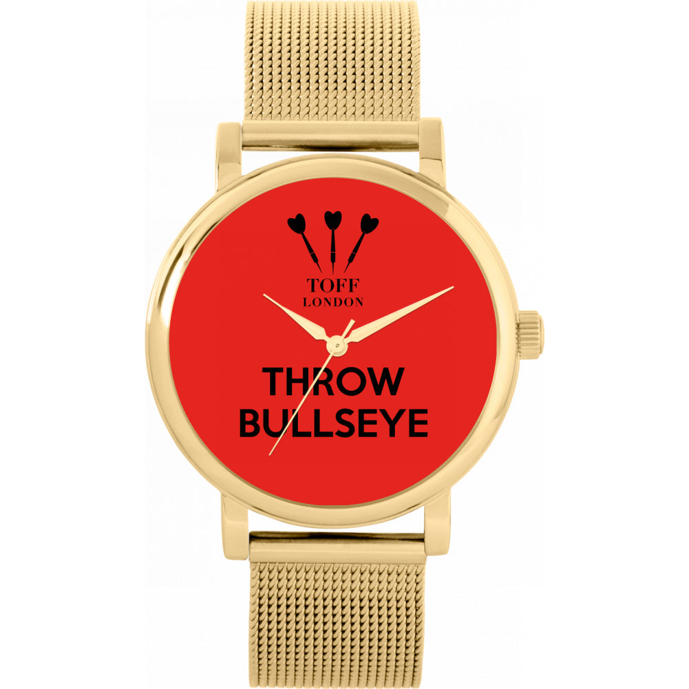 Ladies Red Throw Bullseye Watch