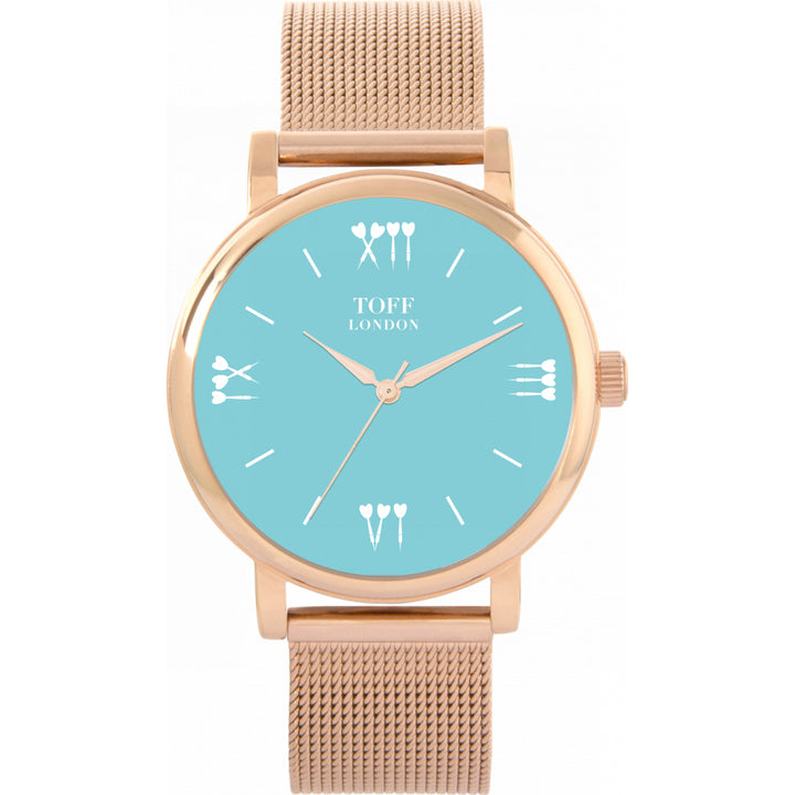 Ladies Light Blue Darts Batons Watch