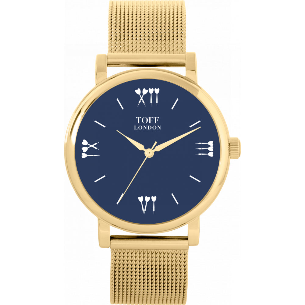 Ladies Dark Blue Darts Batons Watch