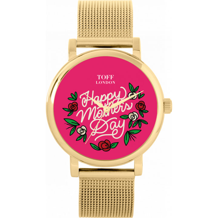 Ladies Pink Happy Mothers Day Watch