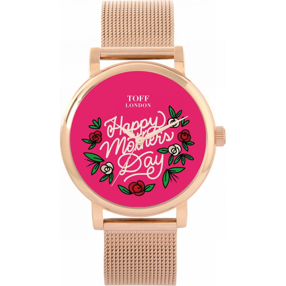 Ladies Pink Happy Mothers Day Watch