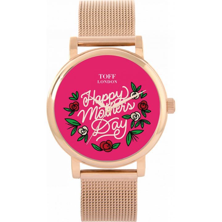 Ladies Pink Happy Mothers Day Watch