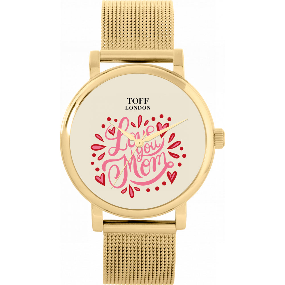 Ladies Love You Mom Hearts Watch