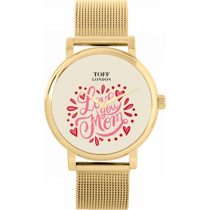 Ladies Love You Mom Hearts Watch