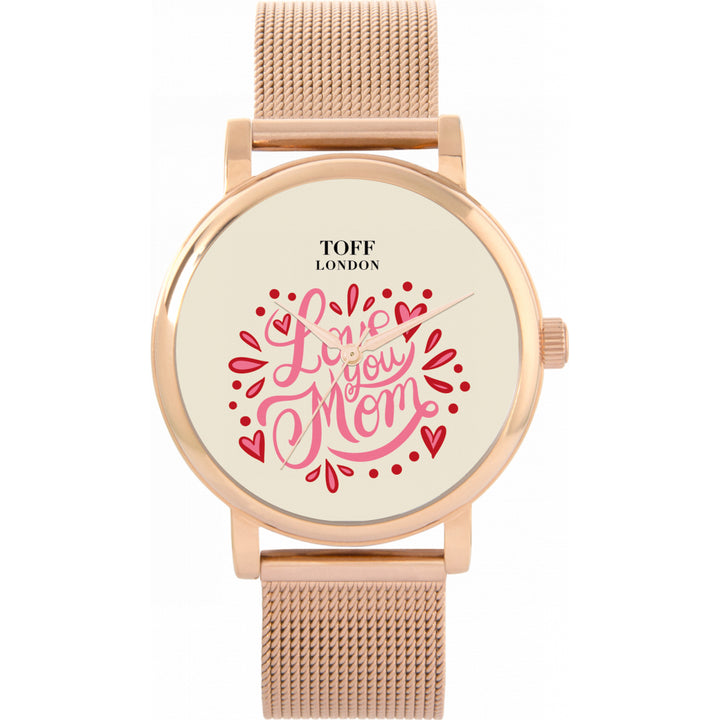 Ladies Love You Mom Hearts Watch