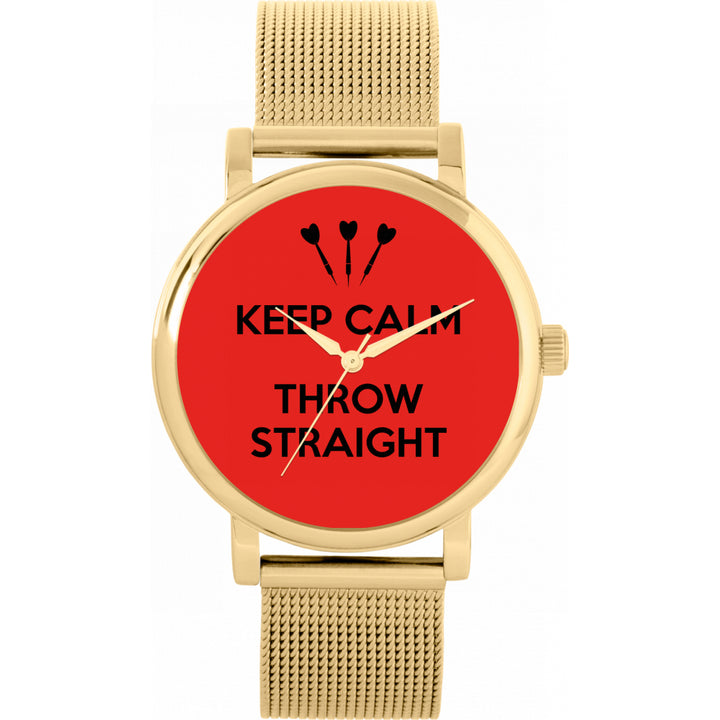 Ladies Red Keep Calm Throw Straight Watch