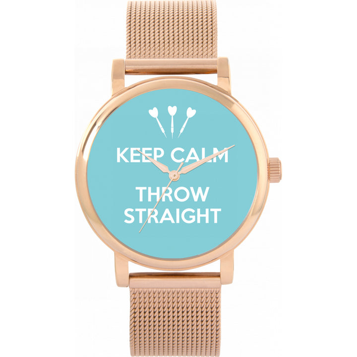 Ladies Blue Keep Calm Throw Straight Watch