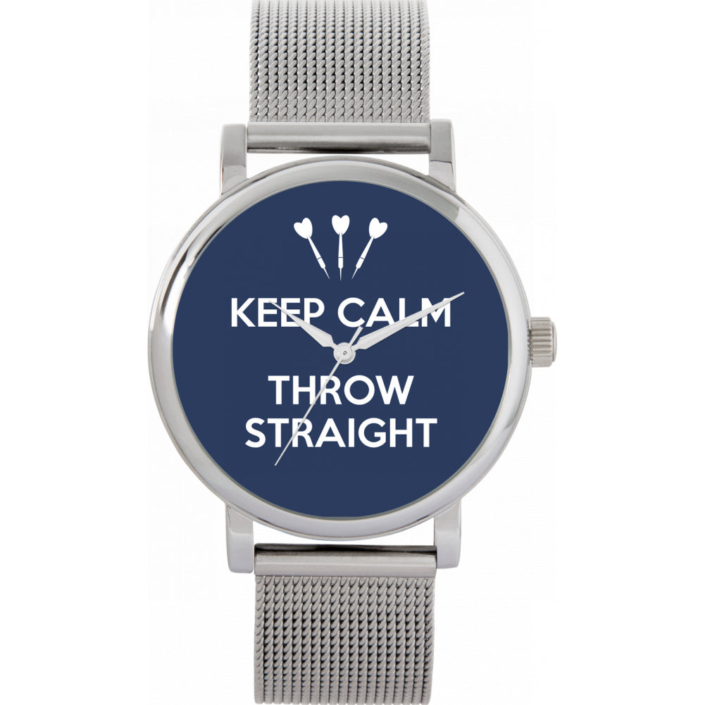 Ladies Navy Keep Calm Throw Straight Watch