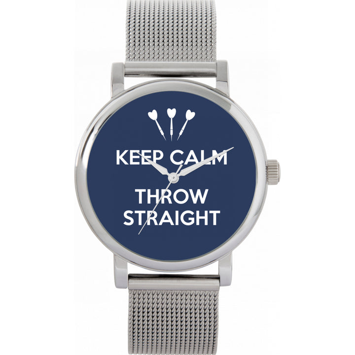 Ladies Navy Keep Calm Throw Straight Watch