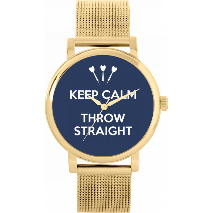 Ladies Navy Keep Calm Throw Straight Watch