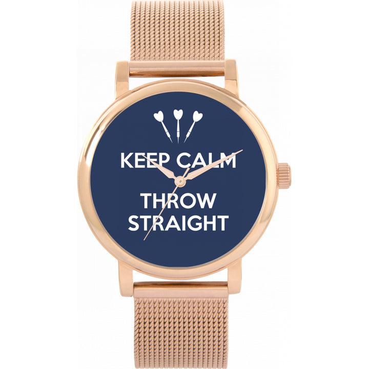 Ladies Navy Keep Calm Throw Straight Watch
