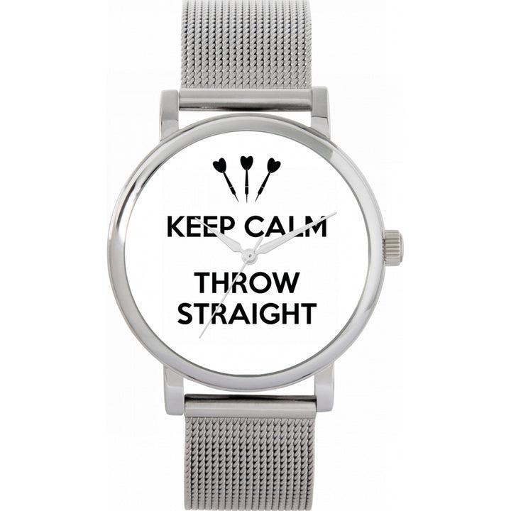 Ladies White Keep Calm Throw Straight Watch