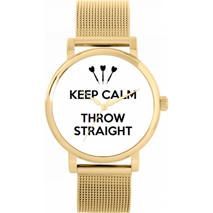 Ladies White Keep Calm Throw Straight Watch