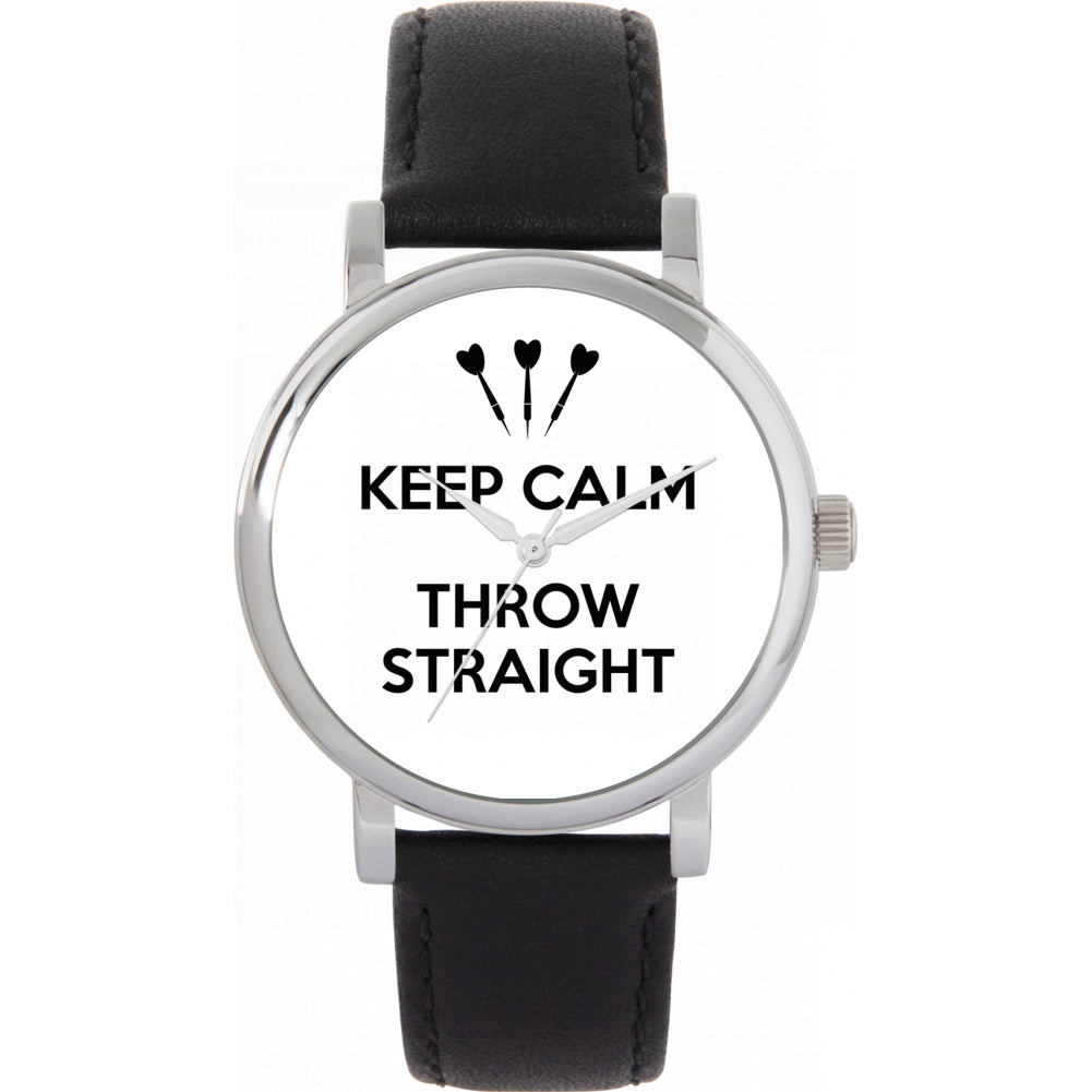 Ladies White Keep Calm Throw Straight Watch
