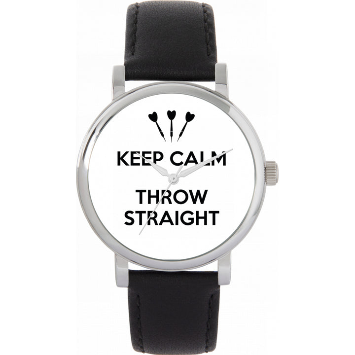 Ladies White Keep Calm Throw Straight Watch