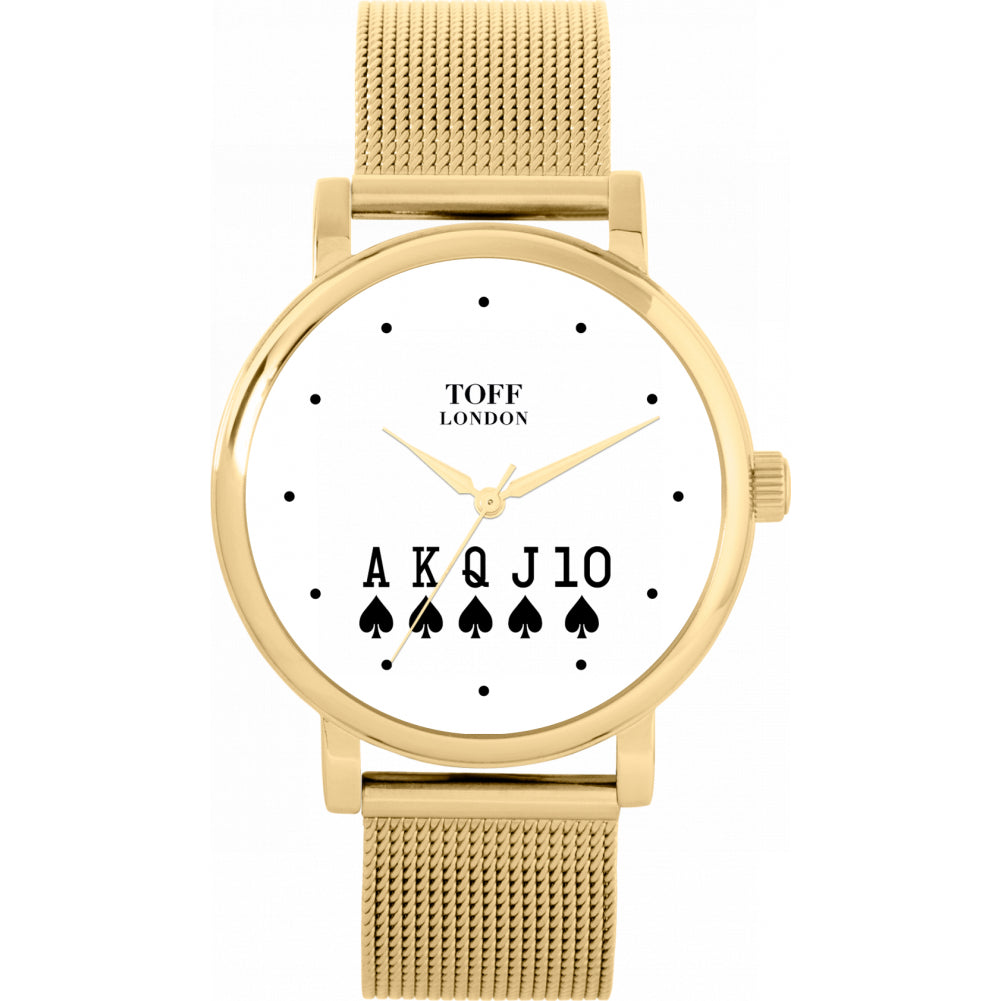 Ladies Black Royal Flush Poker Watch