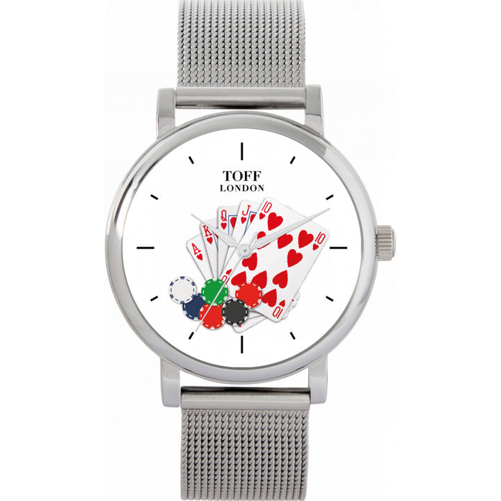 Ladies Royal Flush Cards And Chips Poker Watch