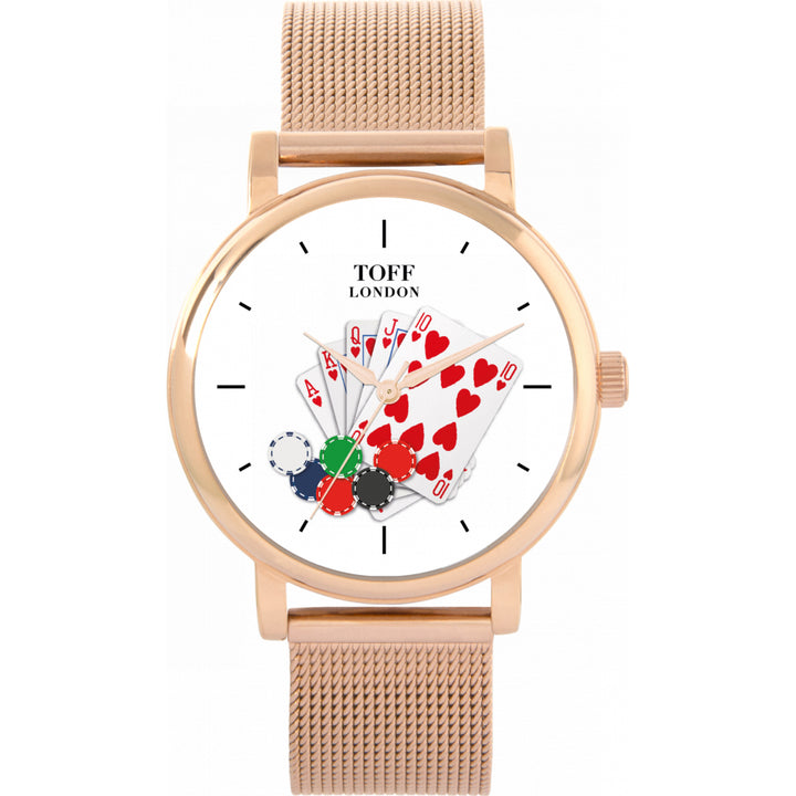 Ladies Royal Flush Cards And Chips Poker Watch