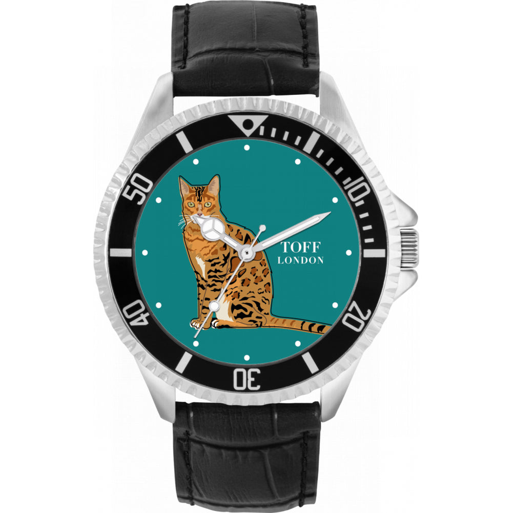 Mens Ginger Bengal Cat Watch