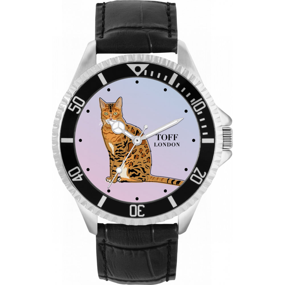 Mens Ginger Bengal Cat Watch