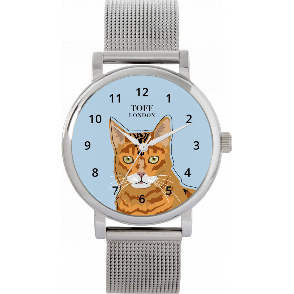 Ladies Ginger Bengal Cat Head Watch