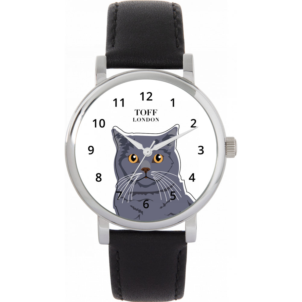 British Shorthair Cat Head Watch