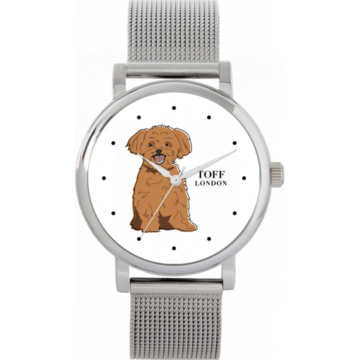 Ladies Shih Tzu Dog Watch (brown)