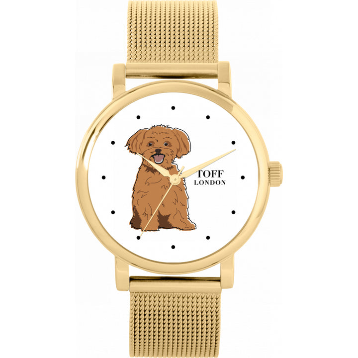 Ladies Shih Tzu Dog Watch (brown)