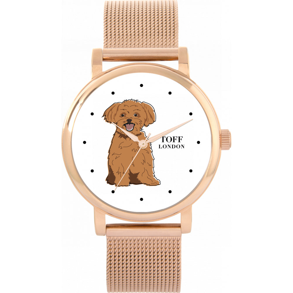 Ladies Shih Tzu Dog Watch (brown)