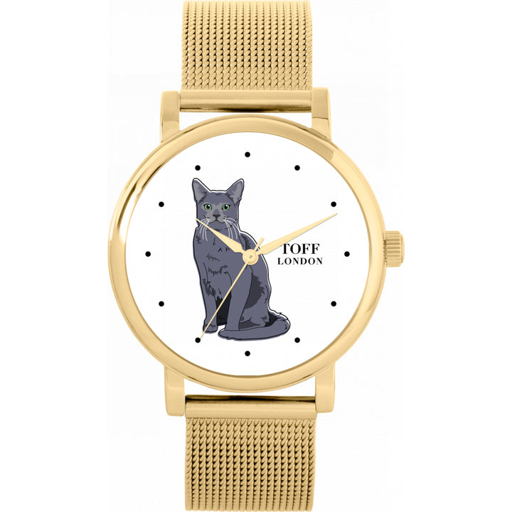 Ladies Russian Blue Cat Watch