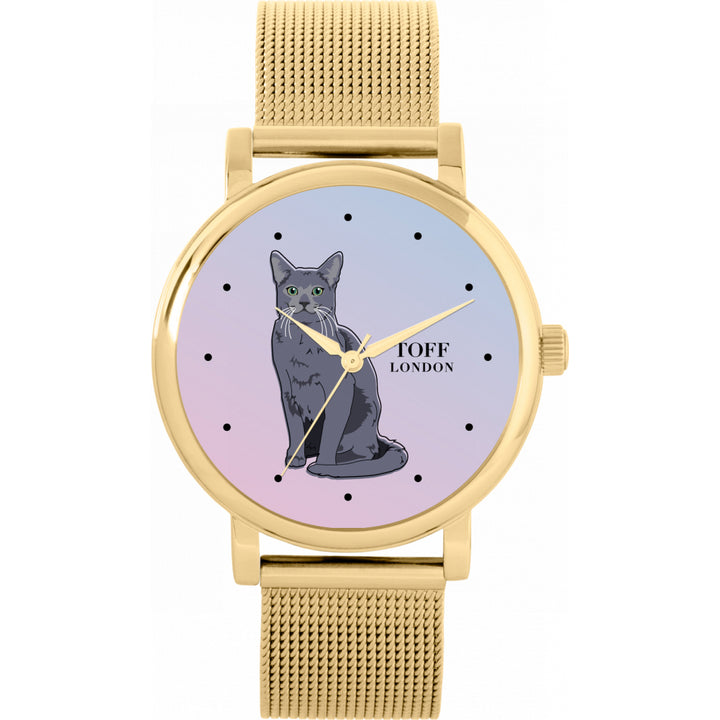 Ladies Russian Blue Cat Watch