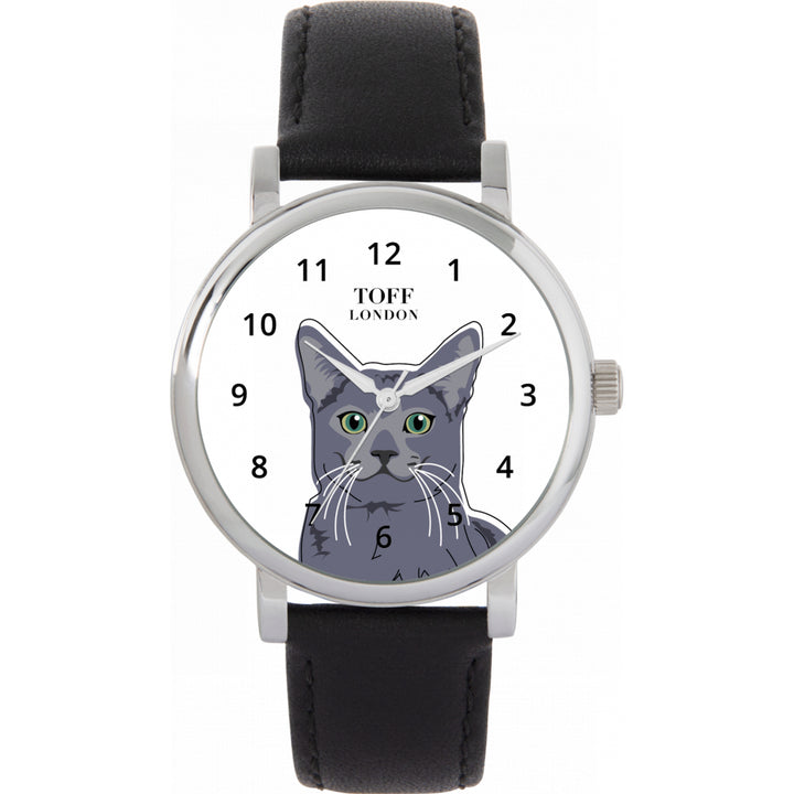 Ladies Russian Blue Cat Head Watch