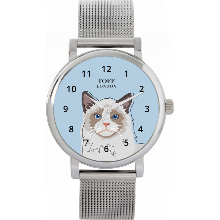 Ladies Ragdoll Cat Head Watch