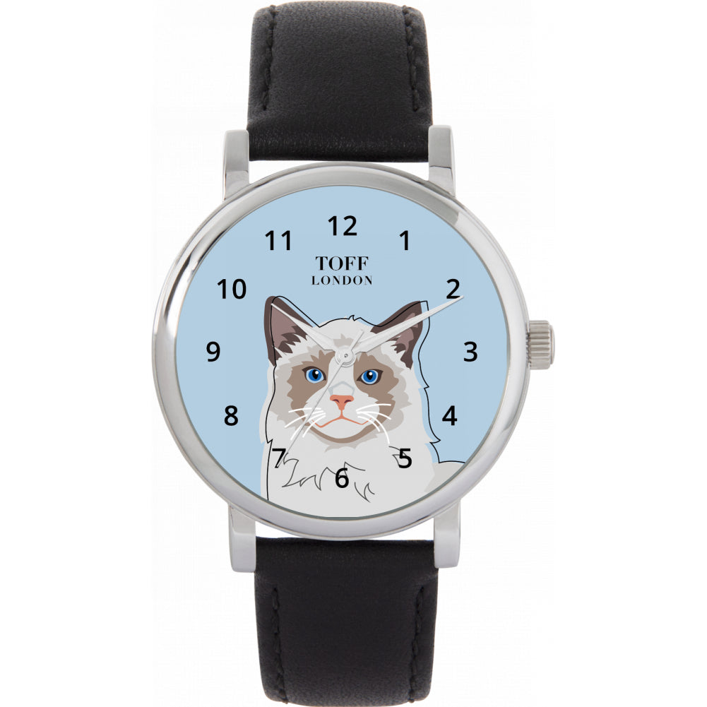Ladies Ragdoll Cat Head Watch