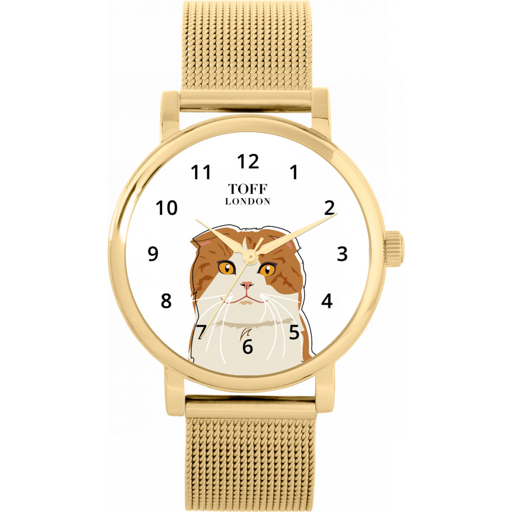 Ladies Scottish Fold Cat Head Watch