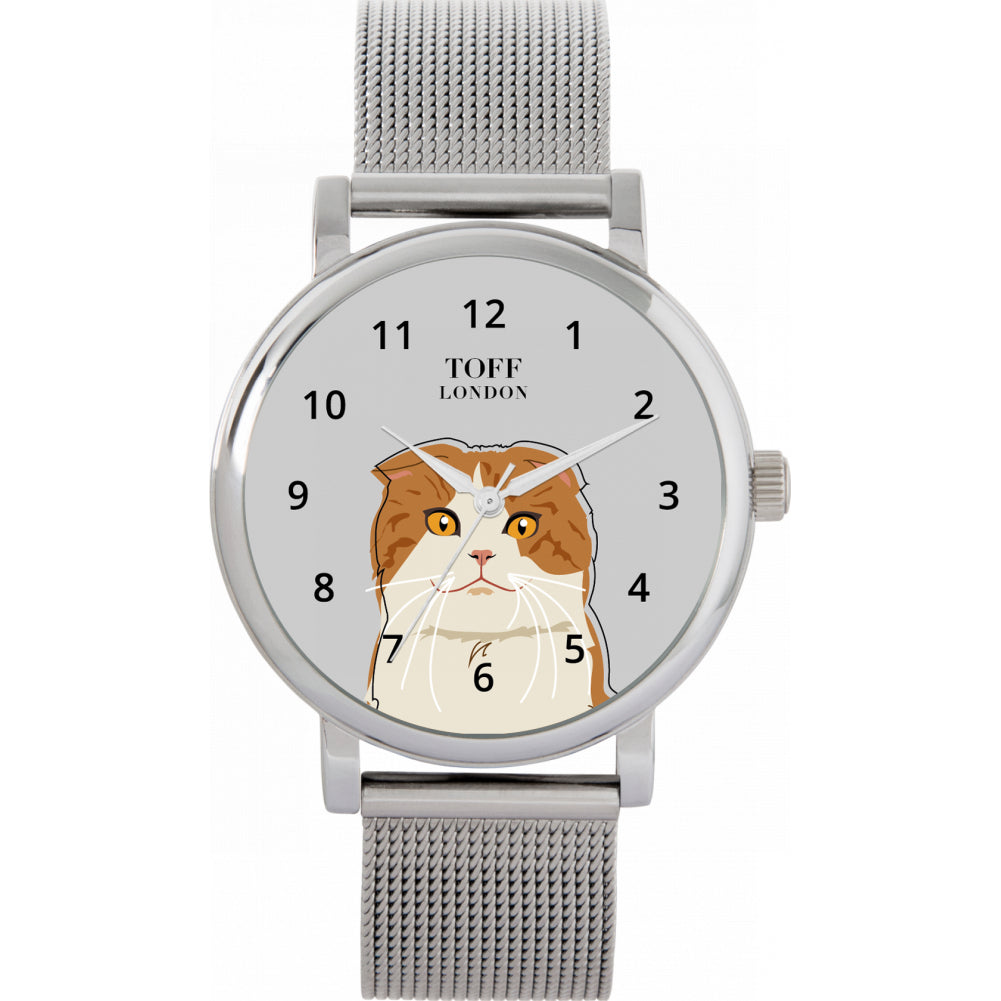 Ladies Scottish Fold Cat Head Watch