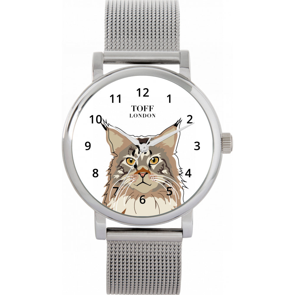 Ladies Maine Coon Cat Head Watch