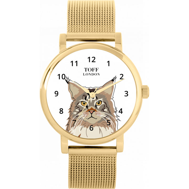 Ladies Maine Coon Cat Head Watch