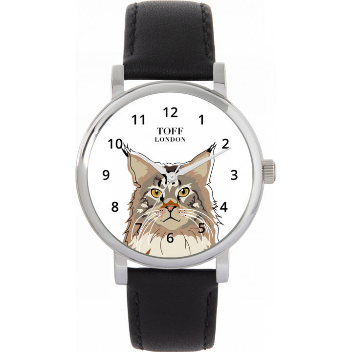Ladies Maine Coon Cat Head Watch