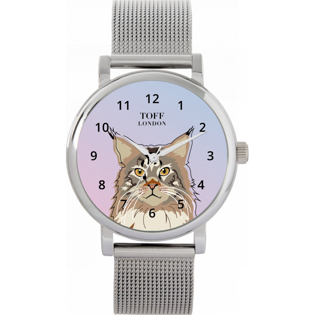 Ladies Maine Coon Cat Head Watch