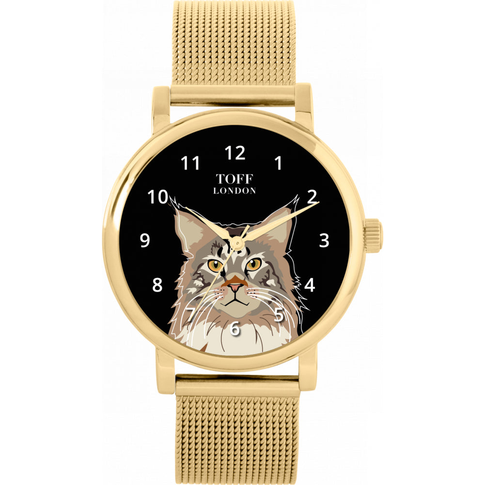 Ladies Maine Coon Cat Head Watch