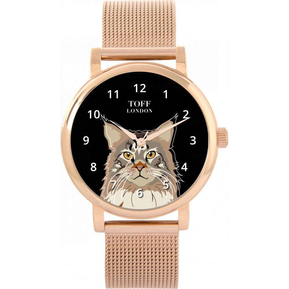 Ladies Maine Coon Cat Head Watch