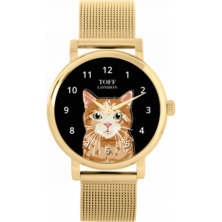 Ladies Ginger Tabby Cat Watch