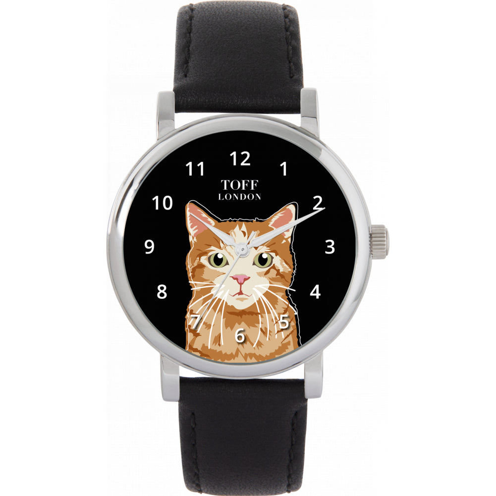 Ladies Ginger Tabby Cat Watch