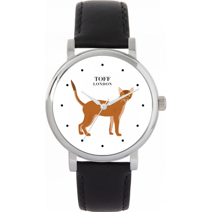 Ladies Brown Abyssinian Cat Watch