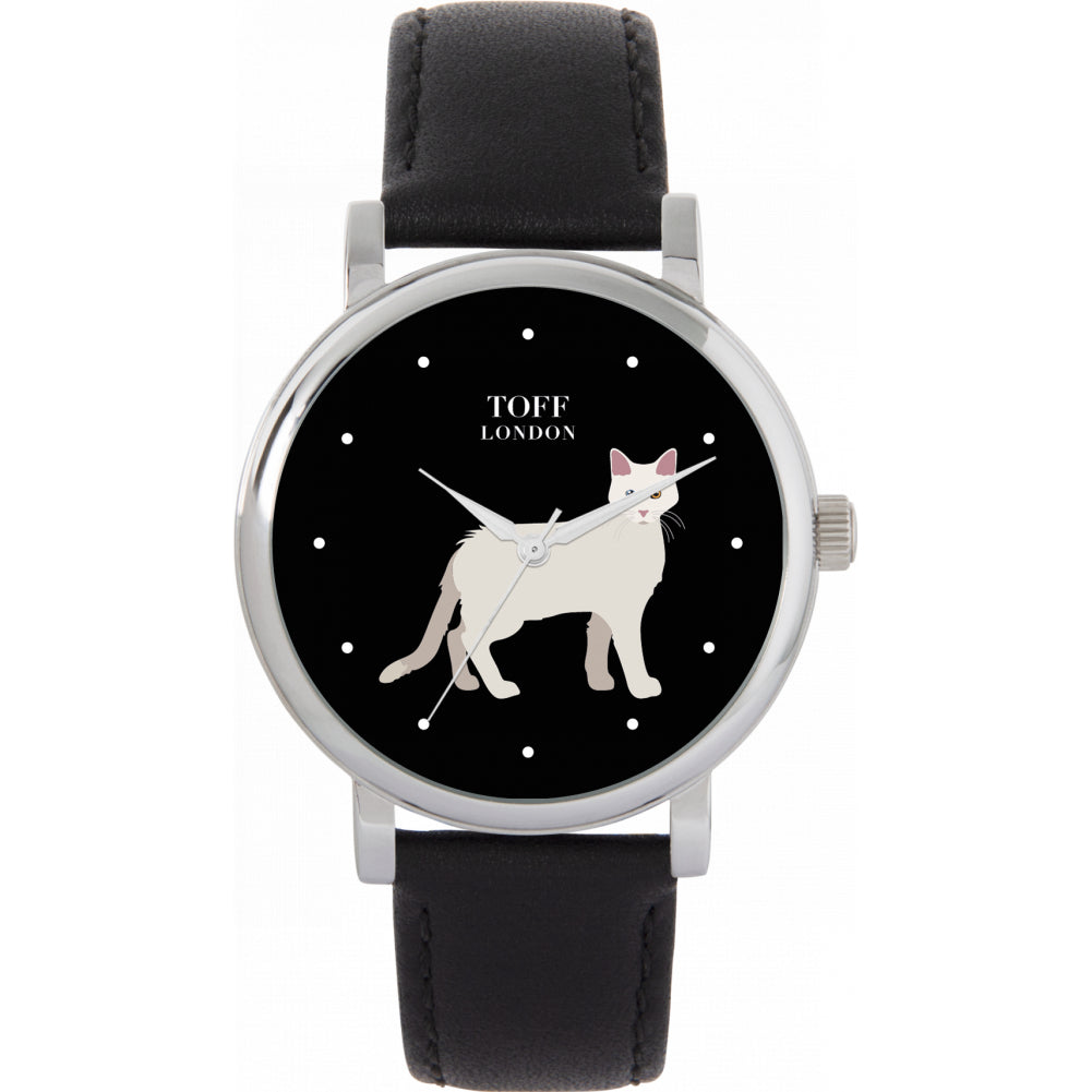 Ladies White Aphrodite Giant Cat Watch