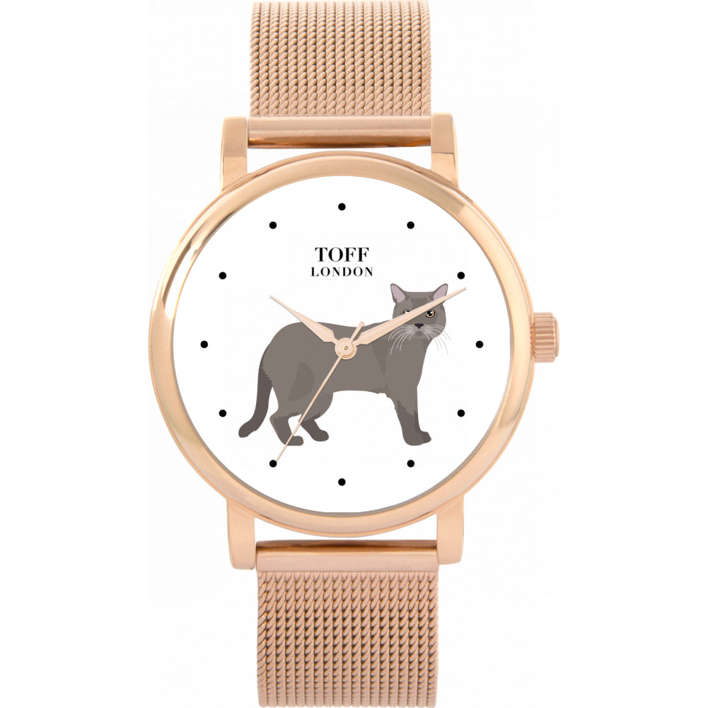 Ladies Grey European Burmese Cat Watch