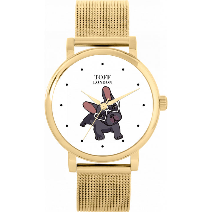 Ladies Grey French Bulldog Watch