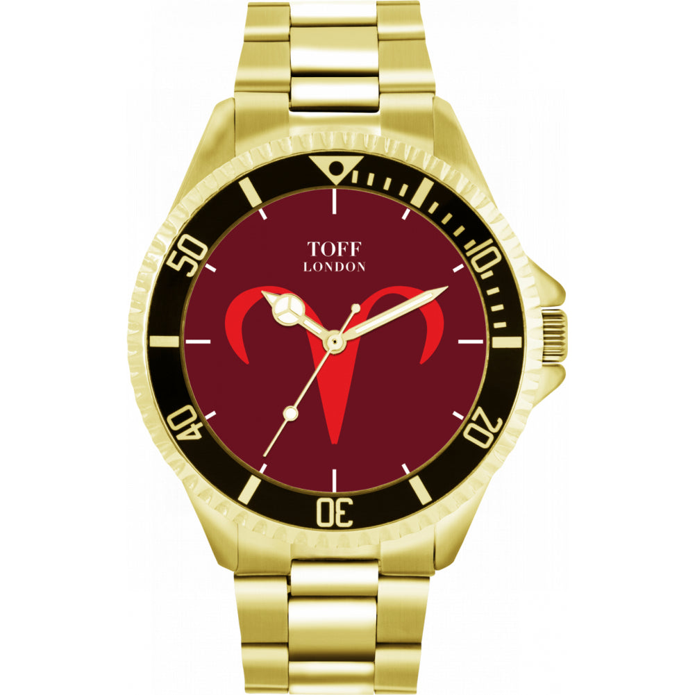 Mens Red Aries Watch